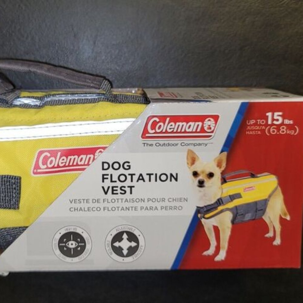 Coleman Dog Floatation Vest Up To 15 LBS Yellow